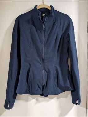 Yogalicious Lux Navy Full-Zip Utility Jacket